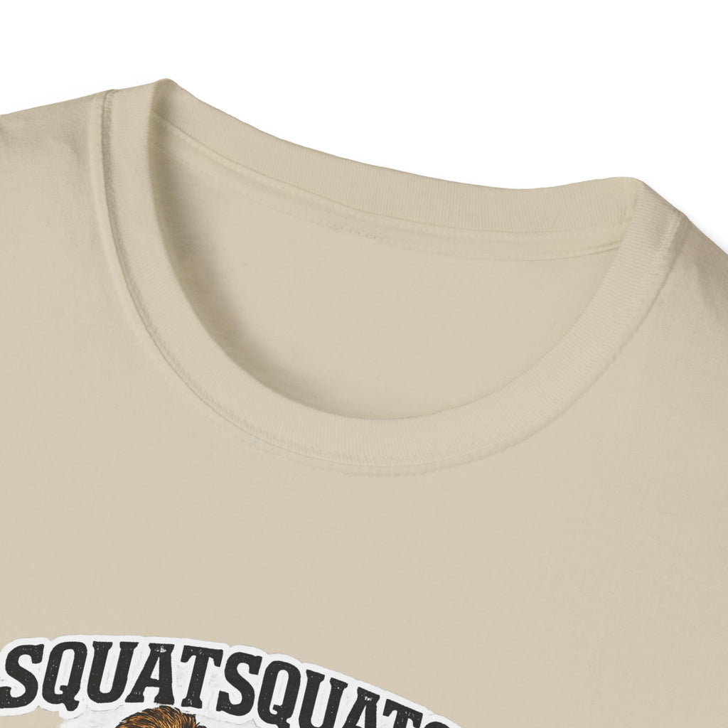 Bigfoot Leg Day T-Shirt — "Squat Squatch" Gym Humor with Beer Buddy