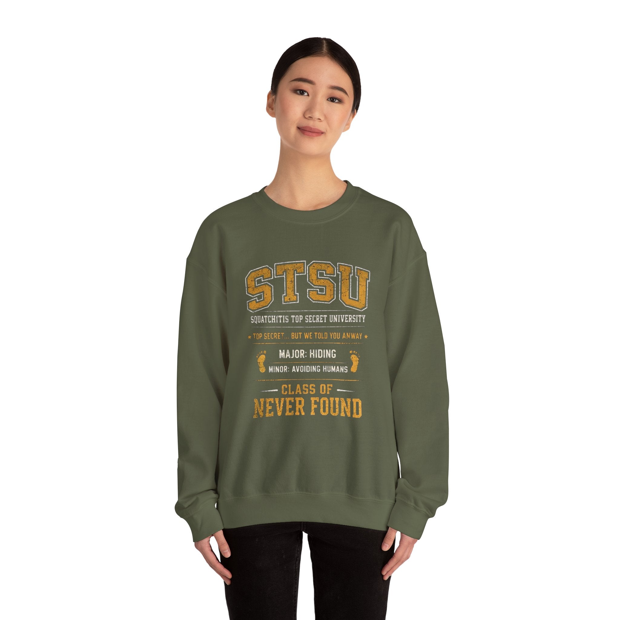 Squatchitis Top Secret University Bigfoot Crewneck Sweatshirt