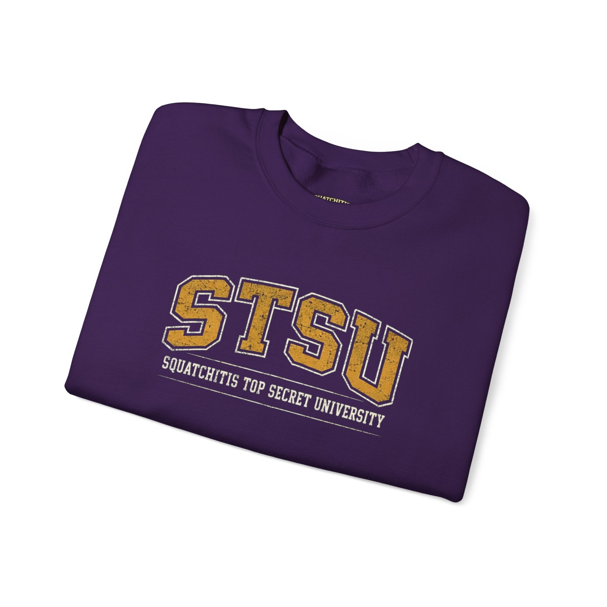 STSU Squatchitis Top Secret University Bigfoot Crewneck Sweatshirt