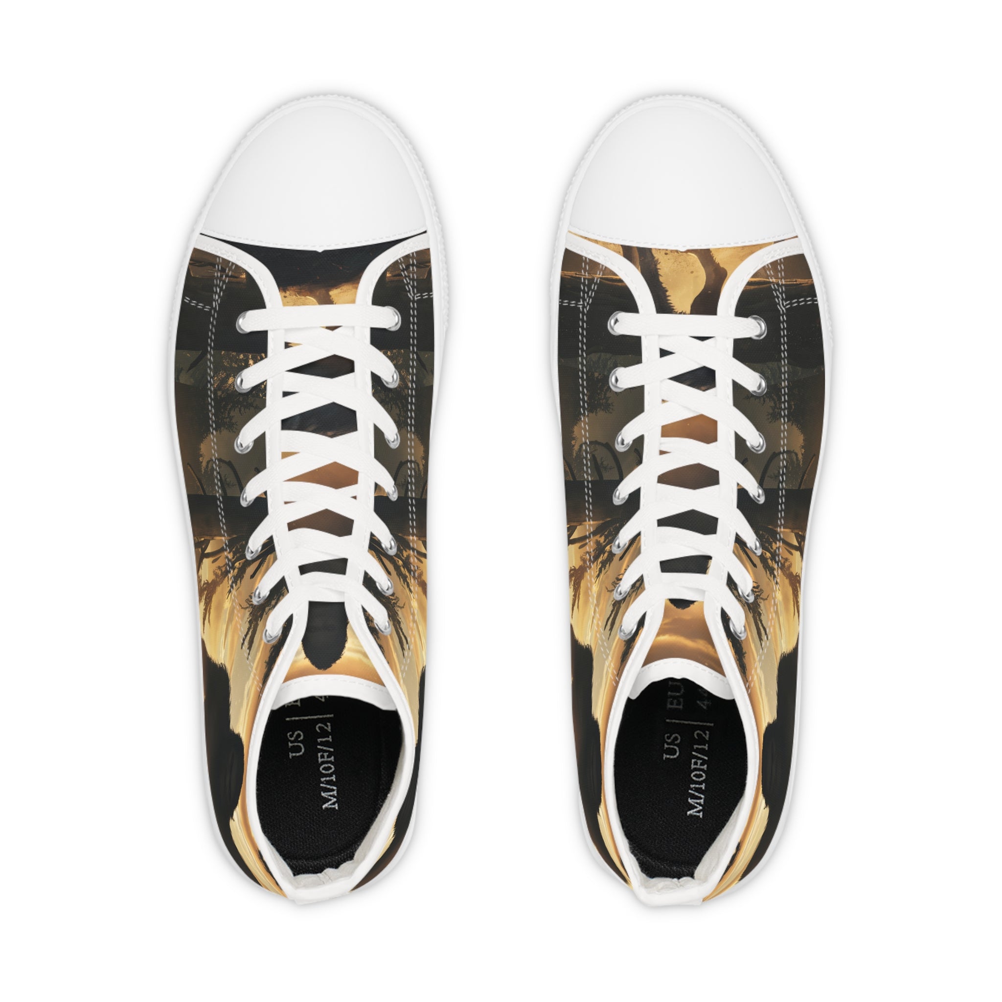 Bigfoot Forest Sneakers Men's High Top Sneakers | Sasquatch Woodland Design