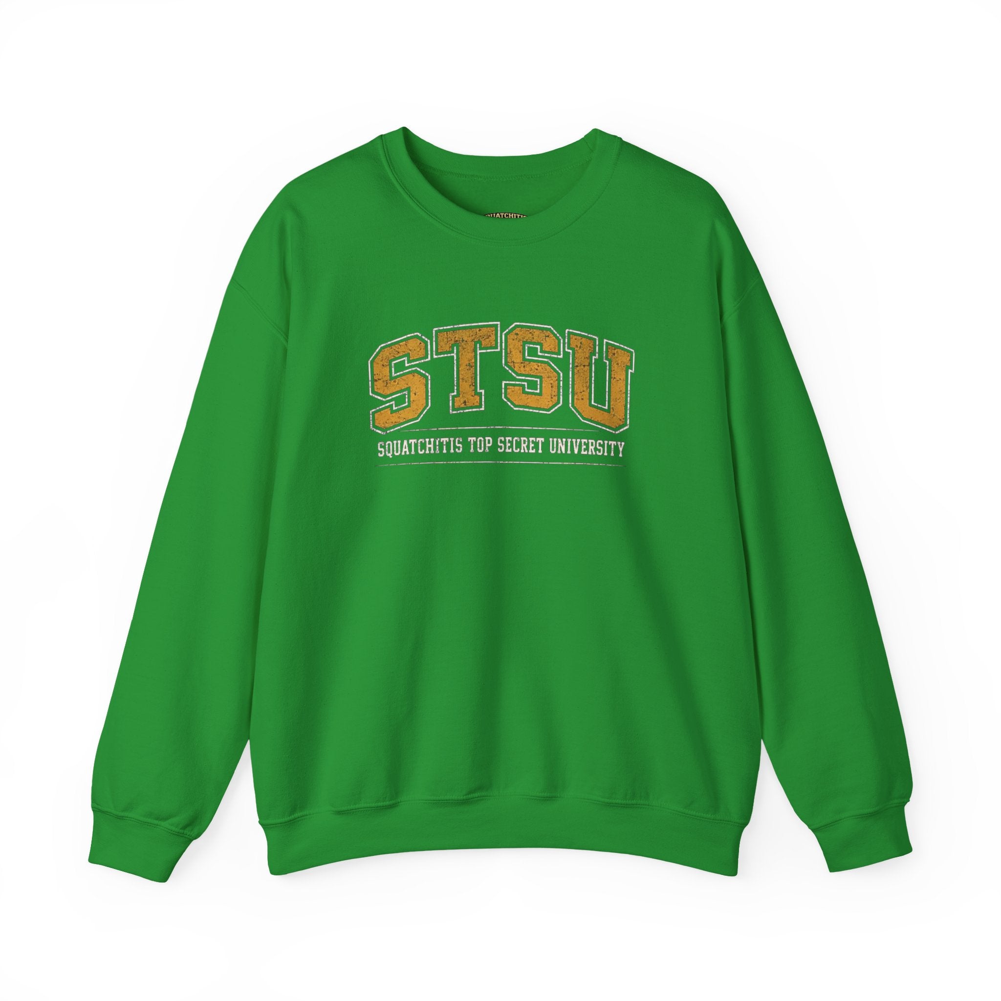 STSU Squatchitis Top Secret University Bigfoot Crewneck Sweatshirt