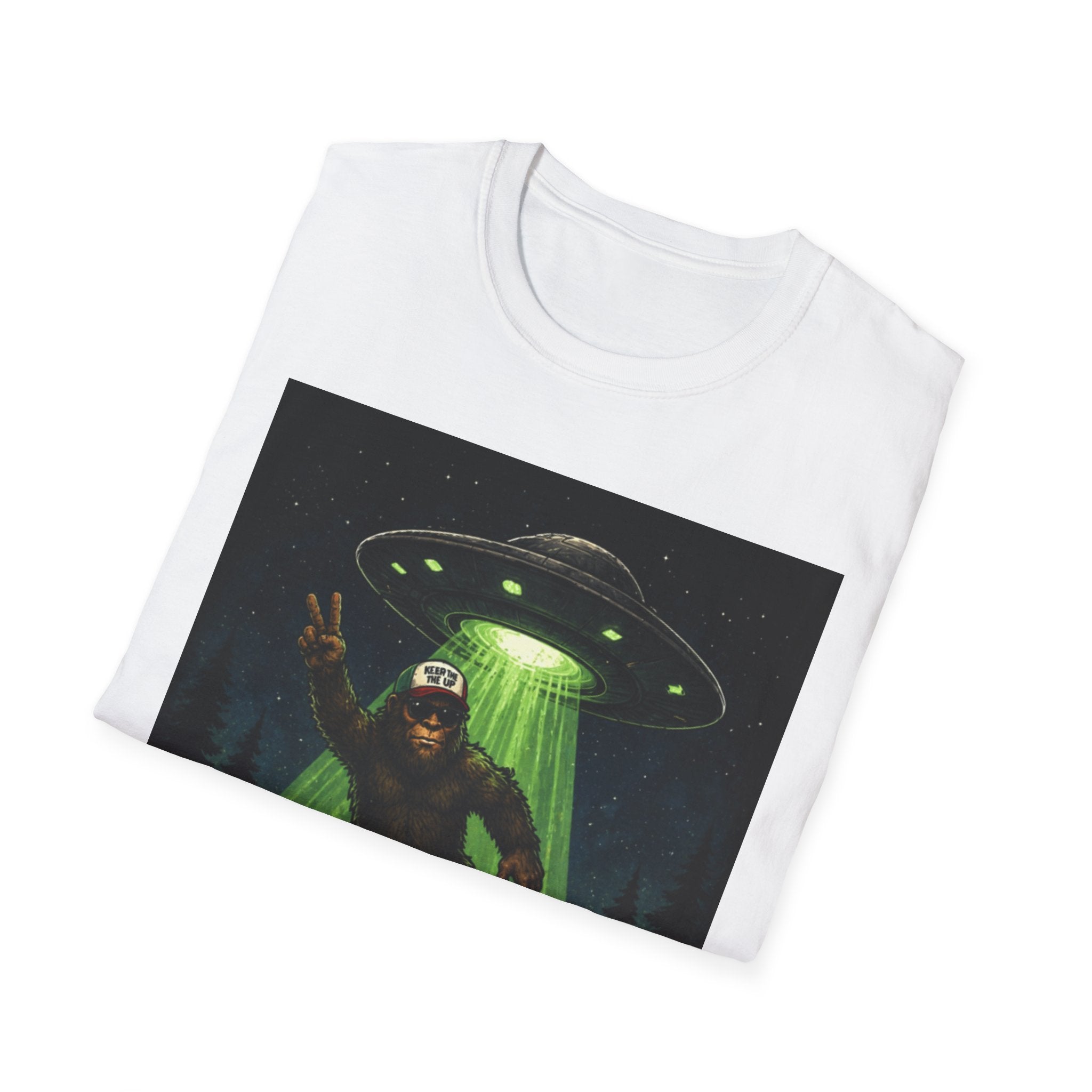 Bigfoot Abducted by UFO T-Shirt — Alien Encounter Graphic Tee