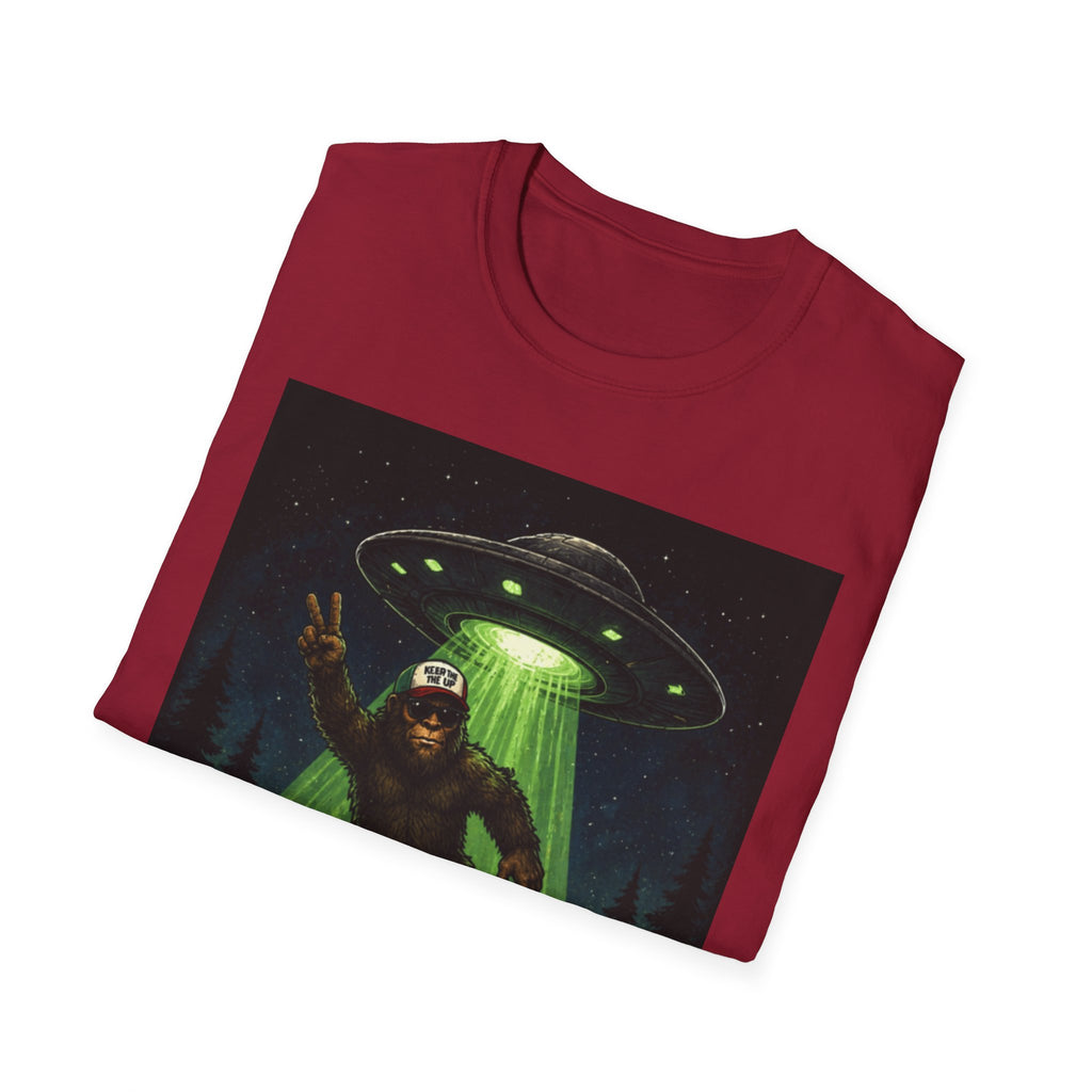 Bigfoot Abducted by UFO T-Shirt — Alien Encounter Graphic Tee