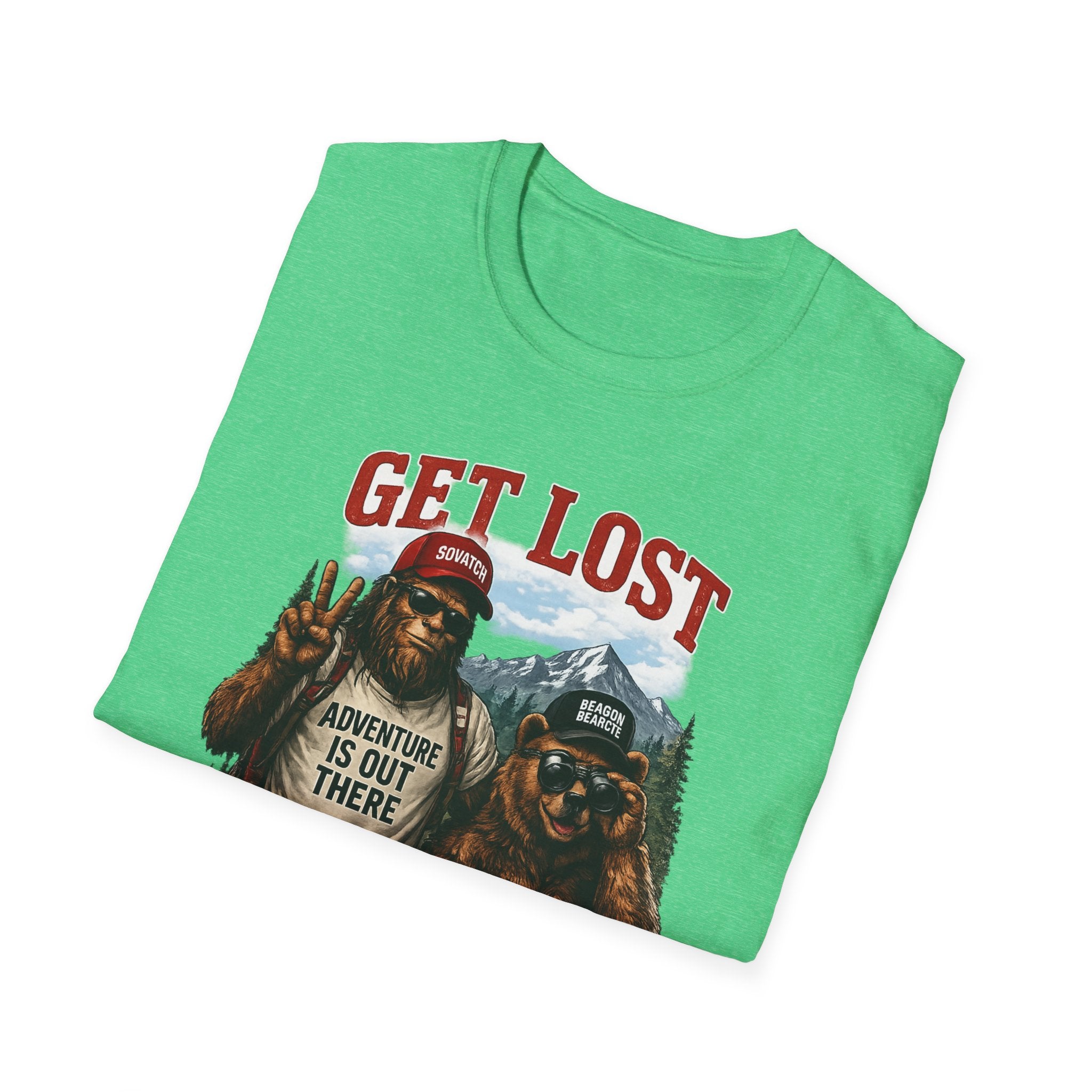 Lost in the Right Direction Bigfoot with Bear Buddy T-Shirt