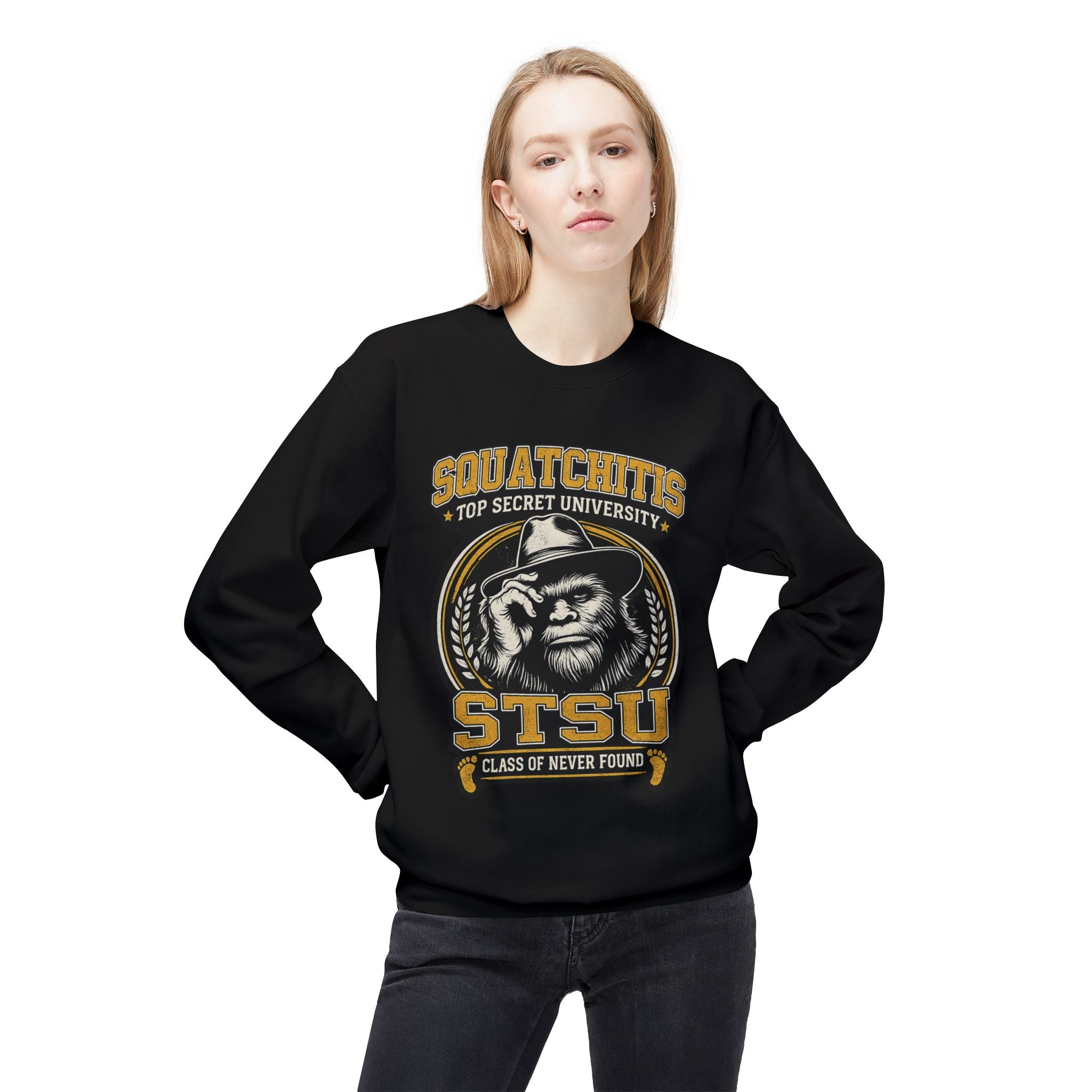 Squatchitis University Bigfoot Sweatshirt | Sasquatch Monster cryptid crewneck