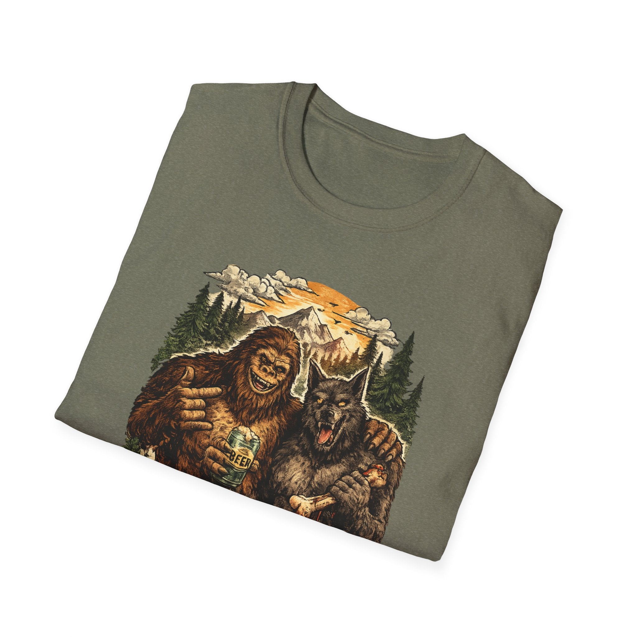 Bigfoot & Dog Man Buddy T-Shirt