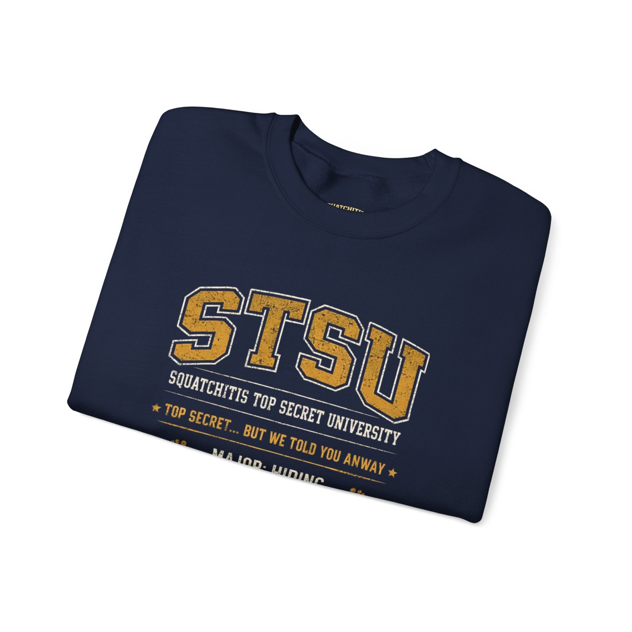 Squatchitis Top Secret University Bigfoot Crewneck Sweatshirt