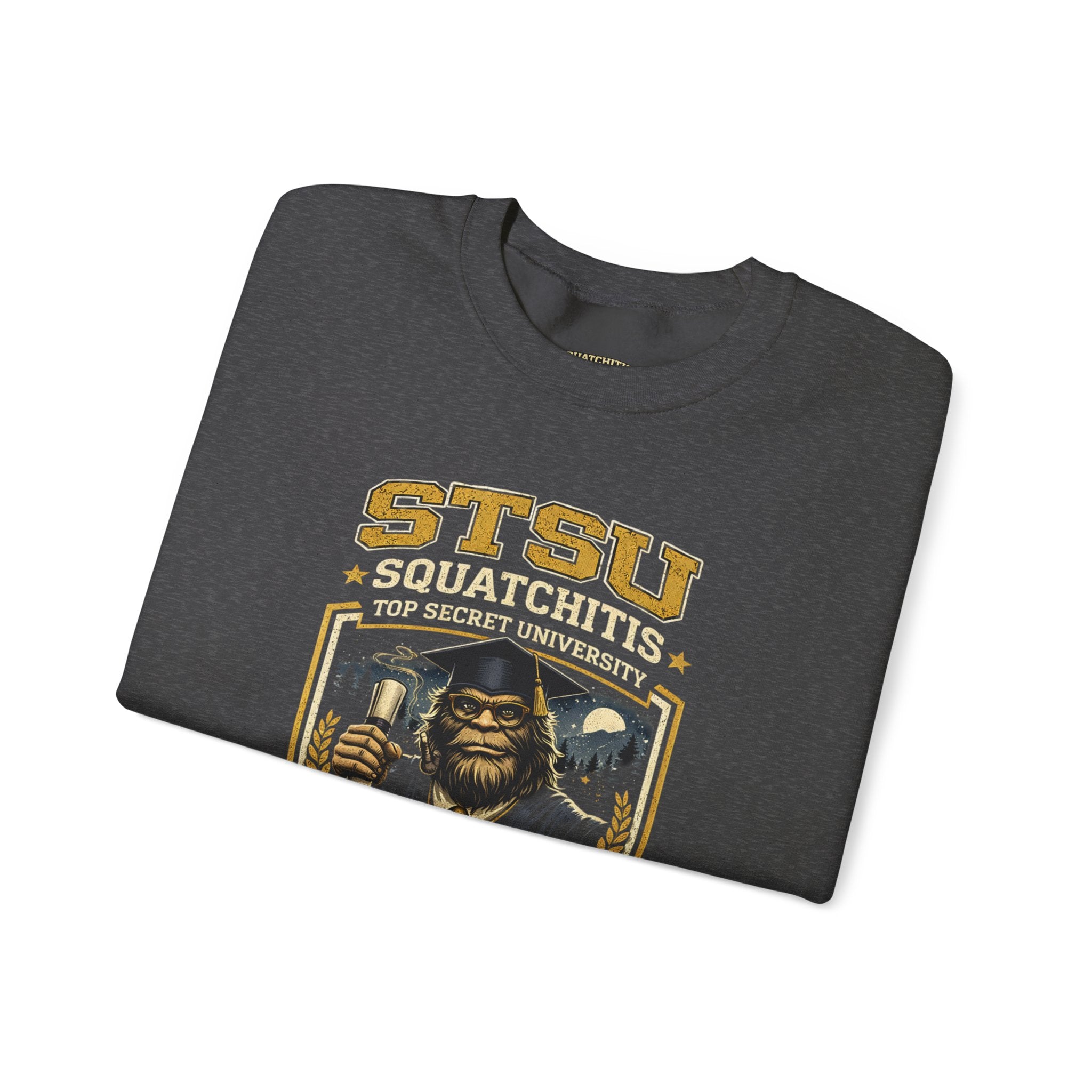 Squatchitis Top Secret University Bigfoot Crewneck Sweatshirt