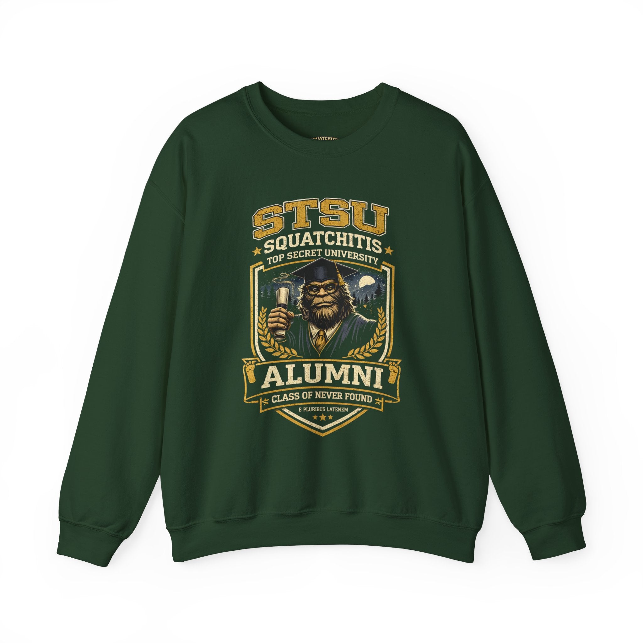 Squatchitis Top Secret University Bigfoot Crewneck Sweatshirt