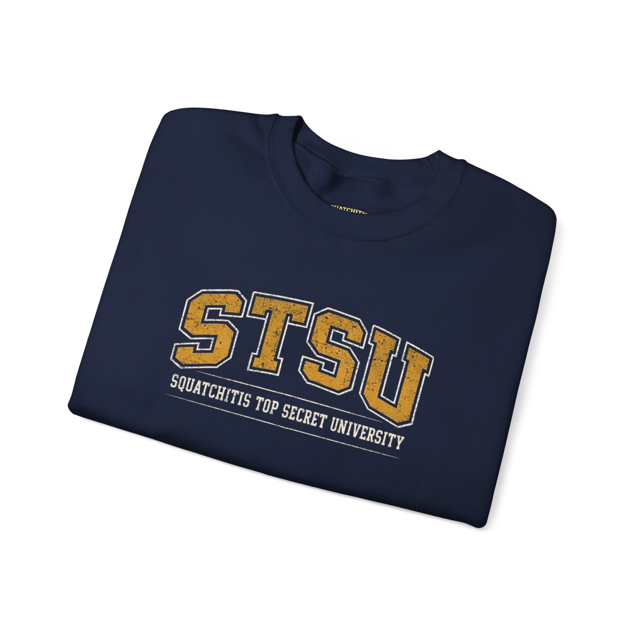 STSU Squatchitis Top Secret University Bigfoot Crewneck Sweatshirt