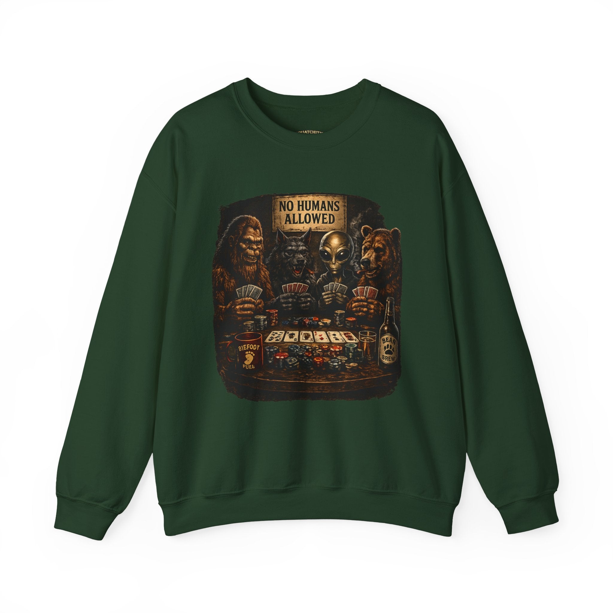 Squatchitis  Bigfoot & Gang Crewneck Sweatshirt