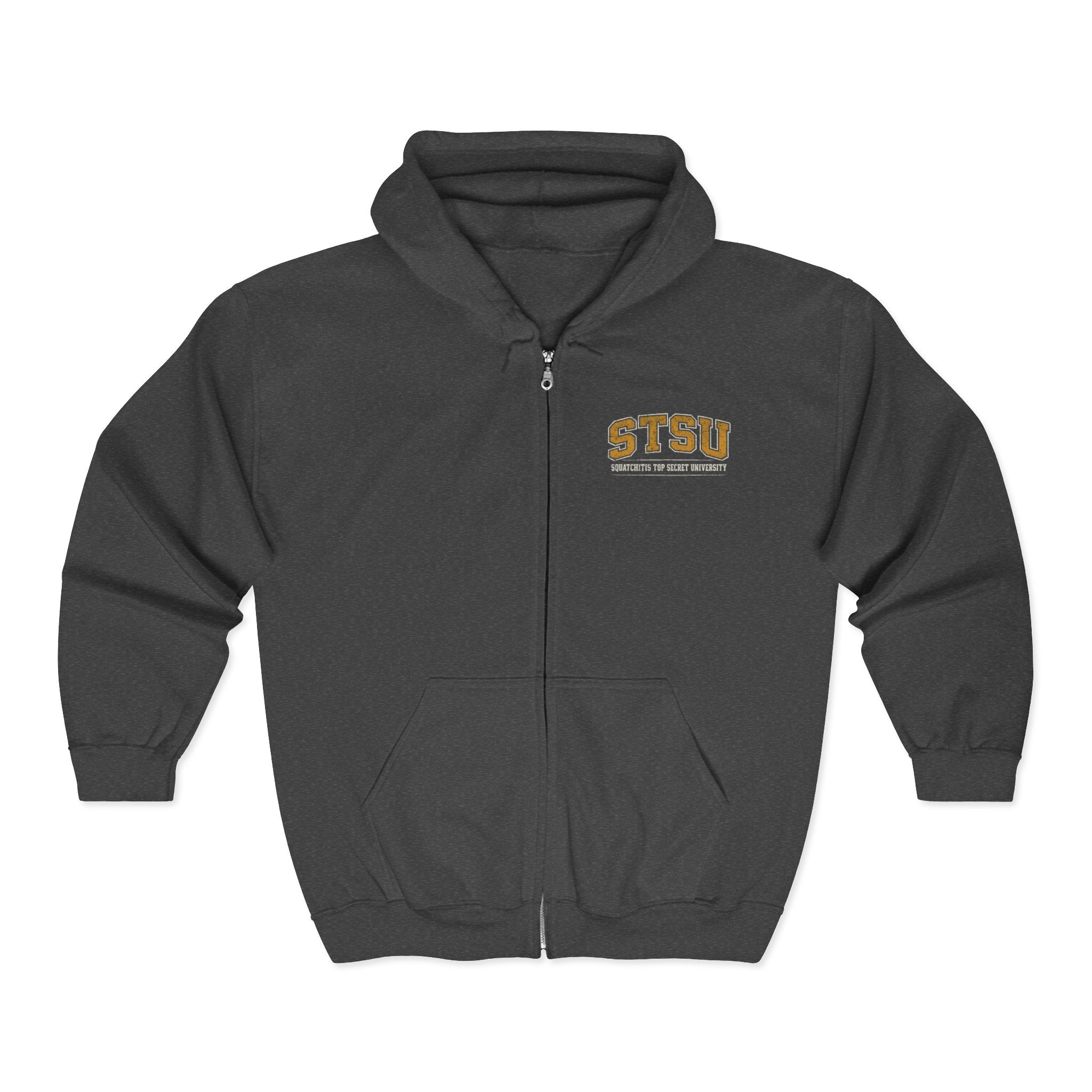 Sasquatch in Cap and Gown Hoodie | STSU Squatchitis University Bigfoot Graduation