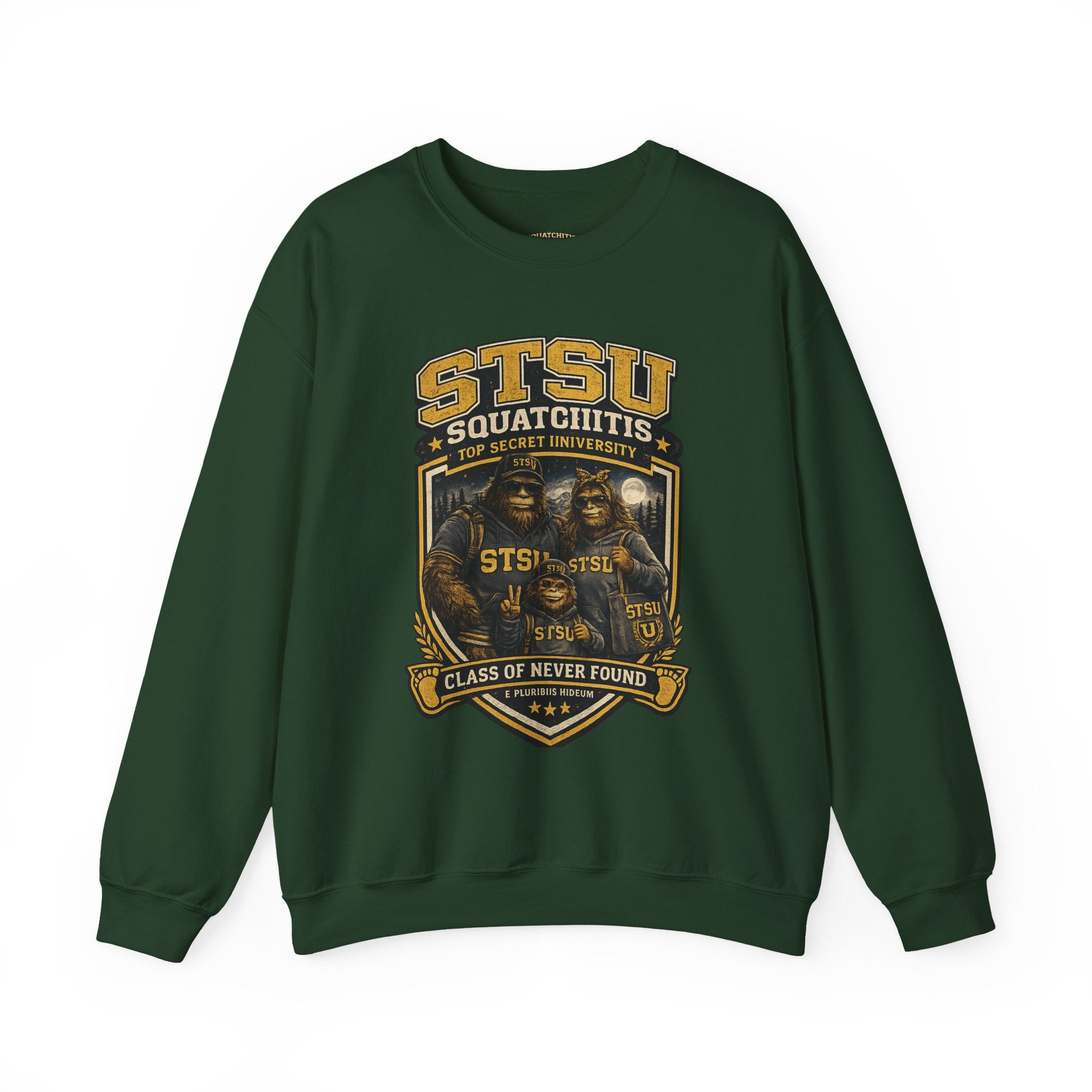 Squatchitis Top Secret University Bigfoot family Crewneck Sweatshirt