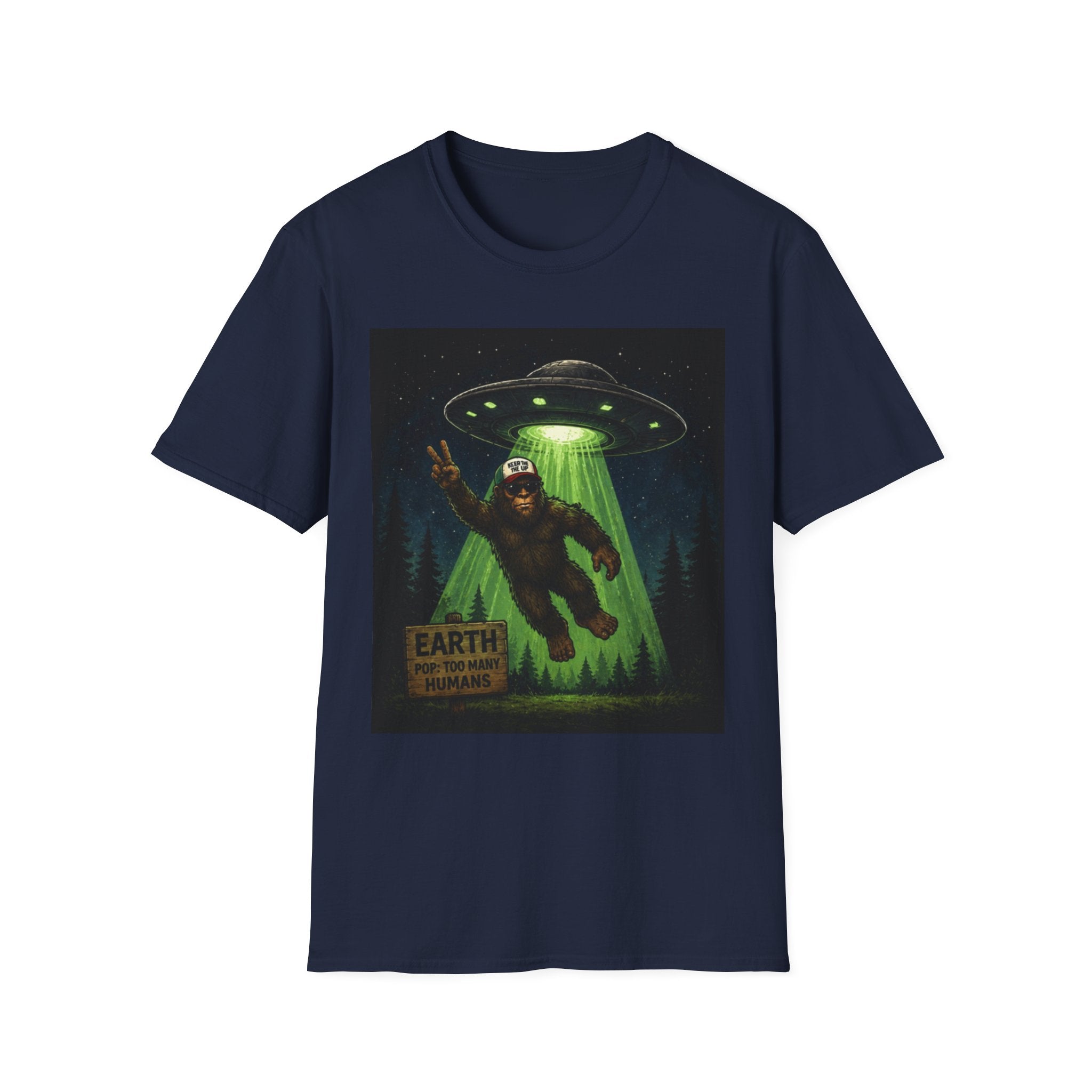 Bigfoot Abducted by UFO T-Shirt — Alien Encounter Graphic Tee