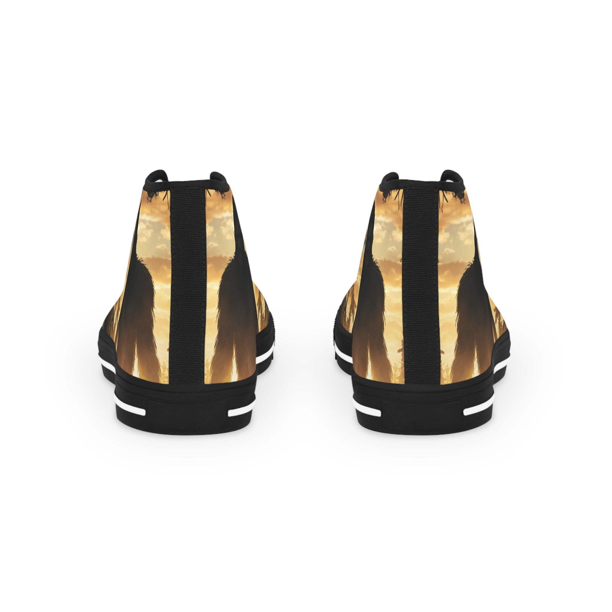 Bigfoot Forest Sneakers Men's High Top Sneakers | Sasquatch Woodland Design