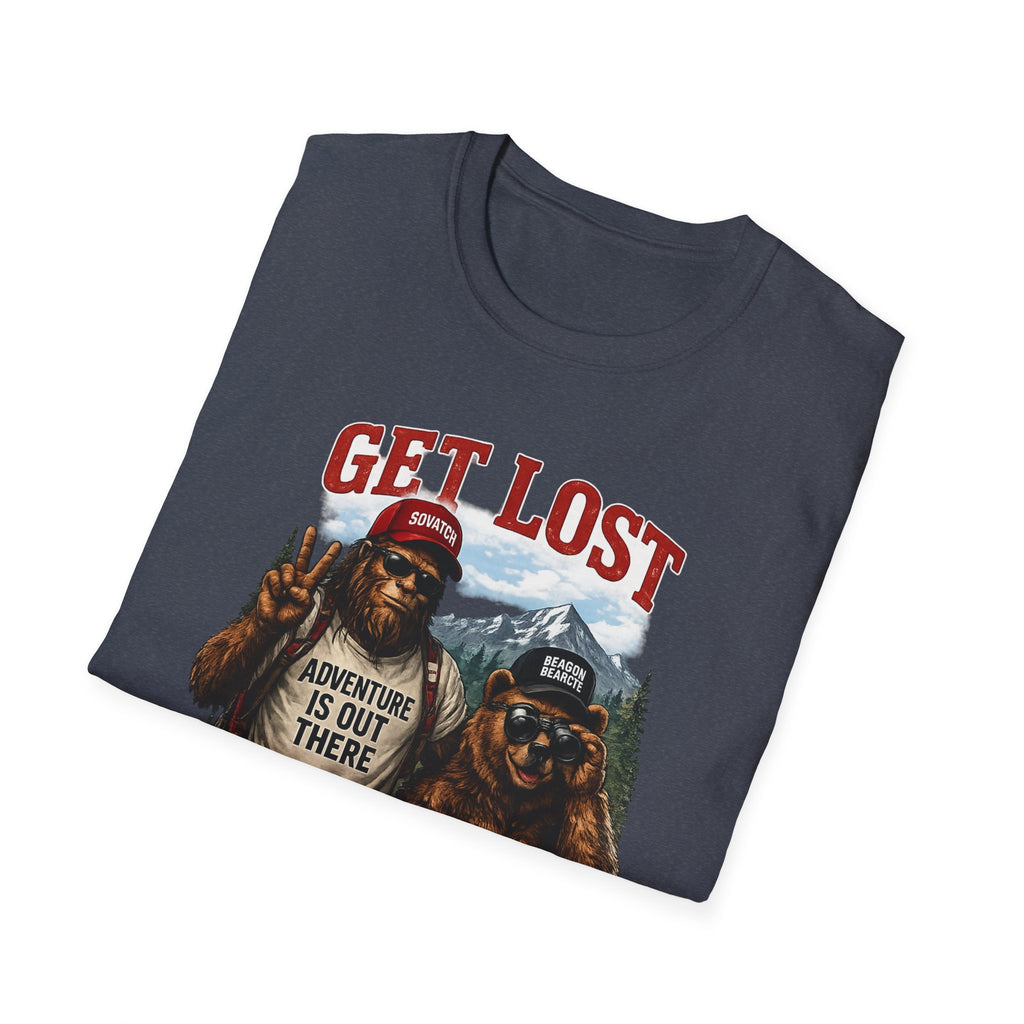 Lost in the Right Direction Bigfoot with Bear Buddy T-Shirt