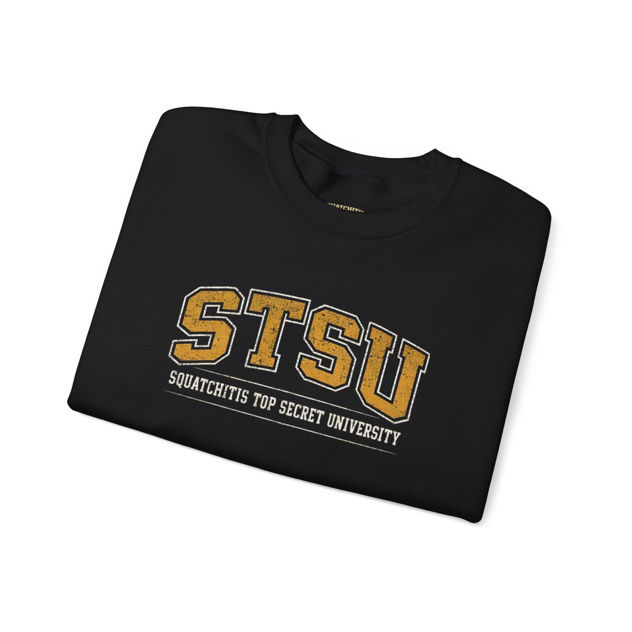 STSU Squatchitis Top Secret University Bigfoot Crewneck Sweatshirt
