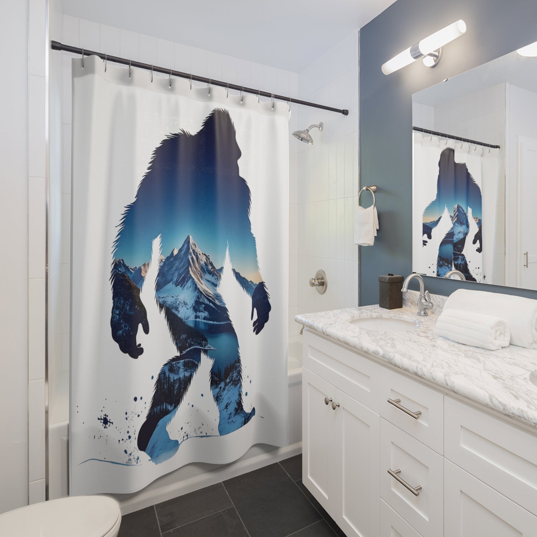 Bigfoot, Sasquatch, Bigfoot Shower Curtains 71X74