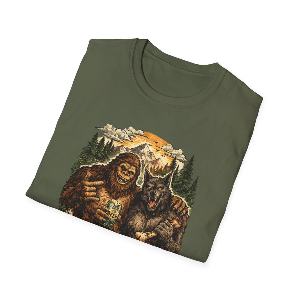Bigfoot & Dog Man Buddy T-Shirt