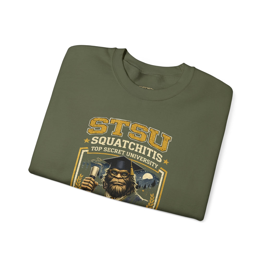 Squatchitis Top Secret University Bigfoot Crewneck Sweatshirt