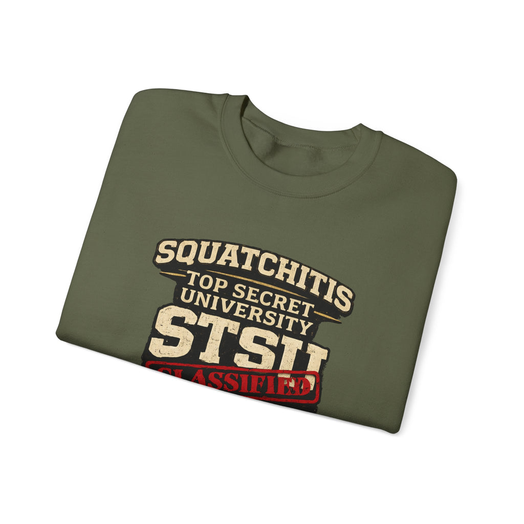 Classified Squatchitis Top Secret University Bigfoot Crewneck Sweatshirt