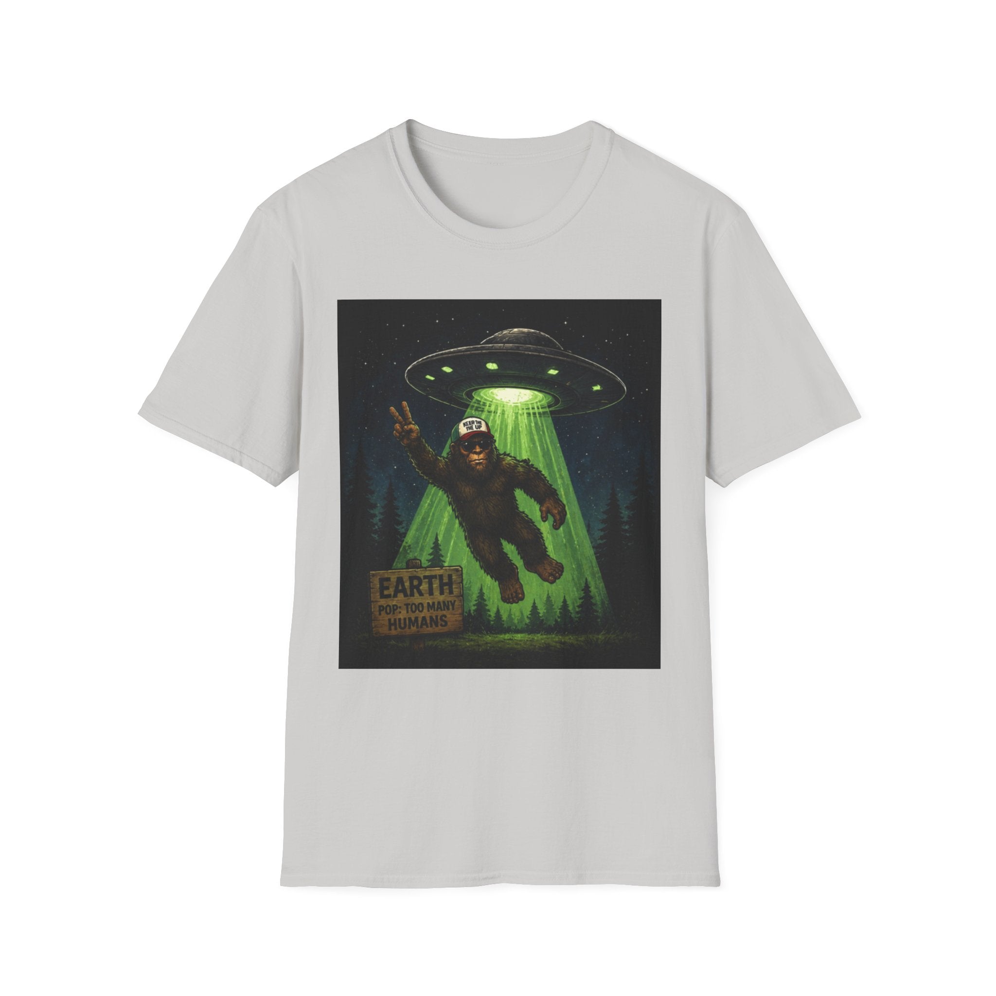 Bigfoot Abducted by UFO T-Shirt — Alien Encounter Graphic Tee