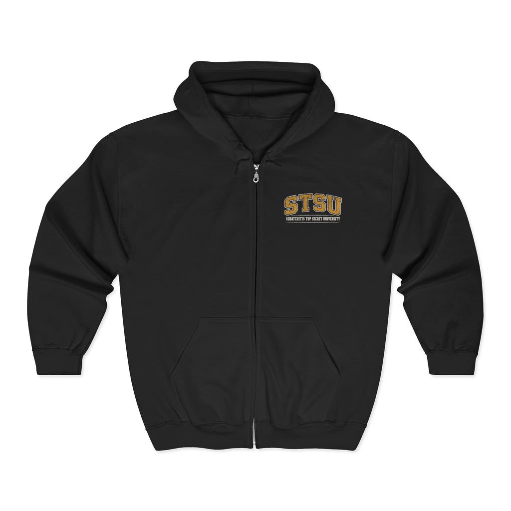 Sasquatch in Cap and Gown Hoodie | STSU Squatchitis University Bigfoot Graduation