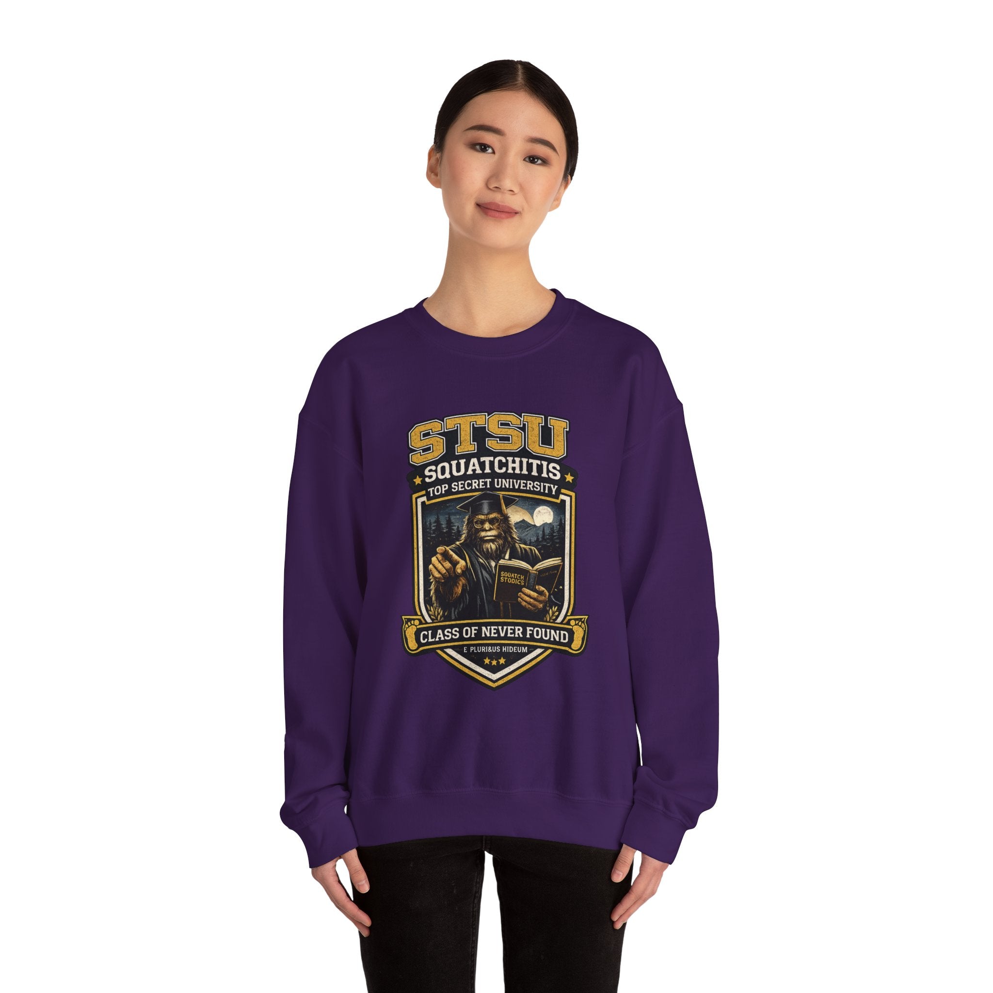 Squatchitis Top Secret University Sweatshirt | Sasquatch College Logo