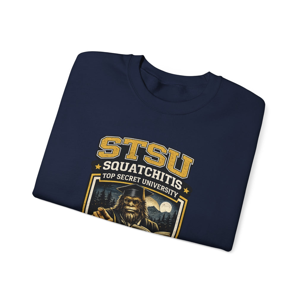 Squatchitis Top Secret University Sweatshirt | Sasquatch College Logo